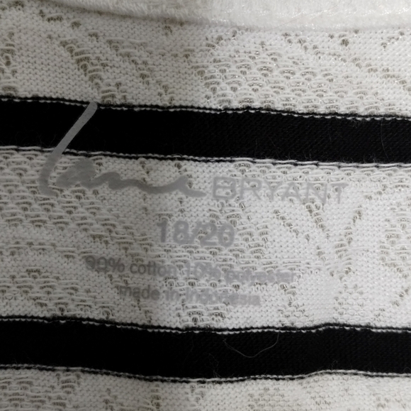 Lane Bryant Black White Stripe Lace Tank Top Plus Size 18 / 20 - Picture 5 of 8